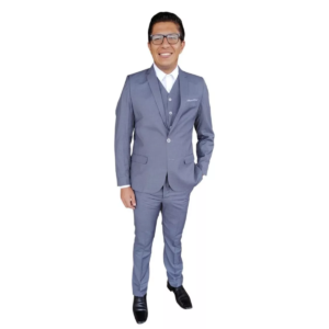 Traje Caballero Recto 3pzas Slim Fit Viscosa Liso