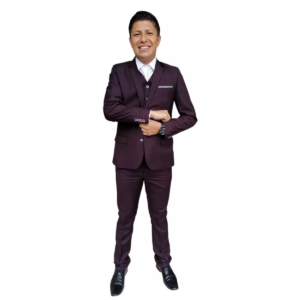 Traje Caballero Recto 3pzas Slim Fit Viscosa Liso