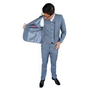 Traje Caballero Recto 3pzas Slim Fit Viscosa Liso