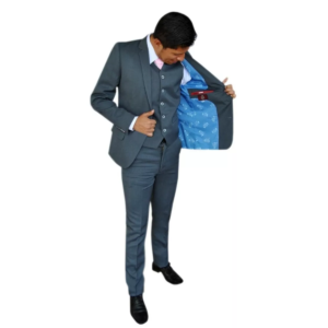 Traje Caballero Recto 3pzas Slim Fit Grises