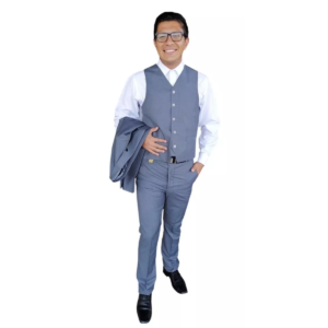 Traje Caballero Recto 3pzas Slim Fit Viscosa Liso