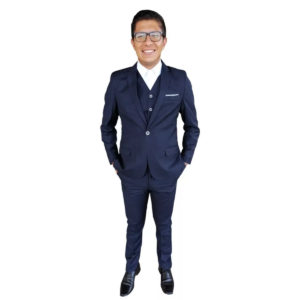 Traje Caballero Recto 3pzas Slim Fit Viscosa Liso