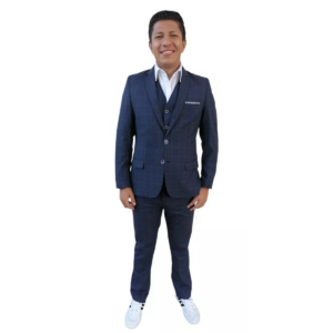 Traje Caballero Recto 3pzas Slim Fit Viscosa Liso