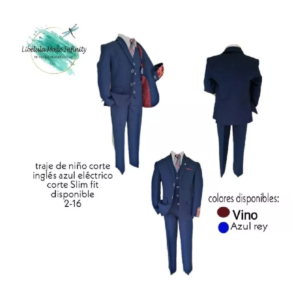 Traje Niño Recto 3pzas Slim Fit Precio De Fabrica Talla 18
