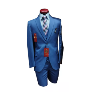 Traje Caballero Recto 3pzas Slimfit Fabrica Tonos Azules
